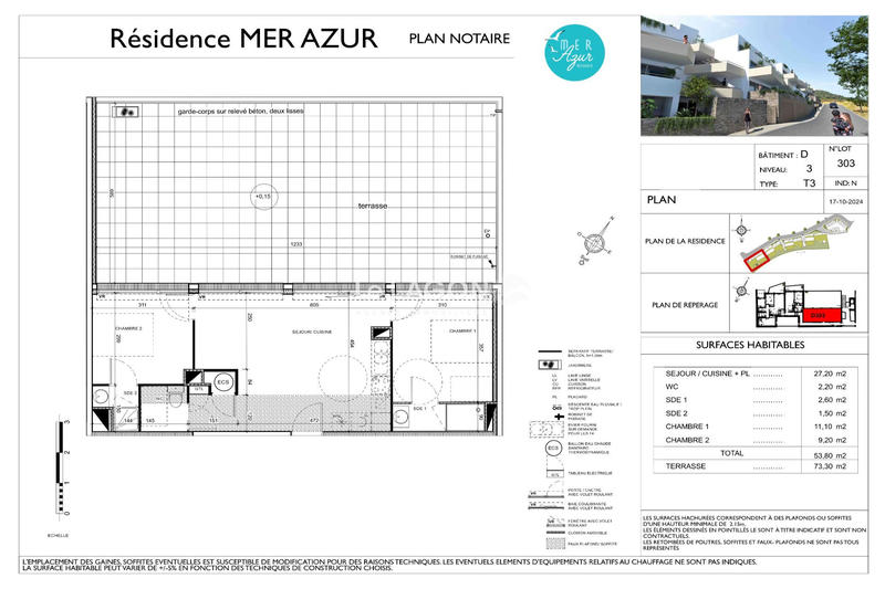 Appartement - 54 m² - 3 pièces