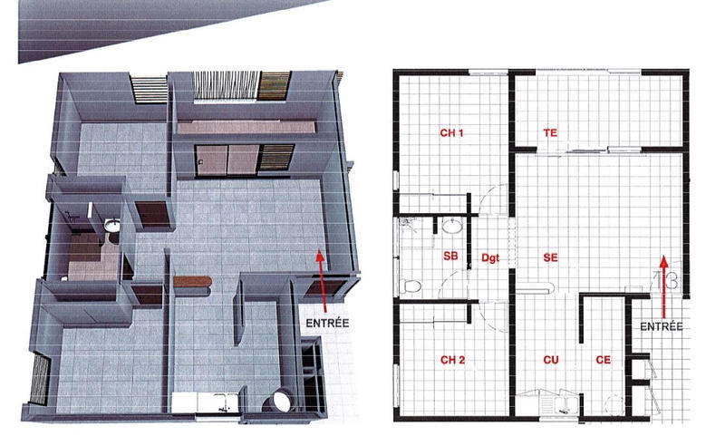 Appartement - 64 m² - 3 pièces