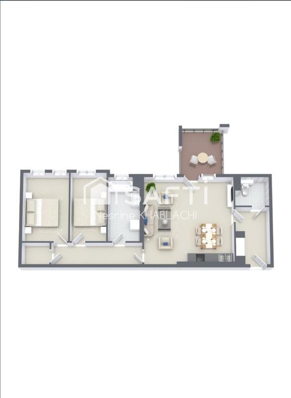 Appartement - 82 m² - 3 pièces