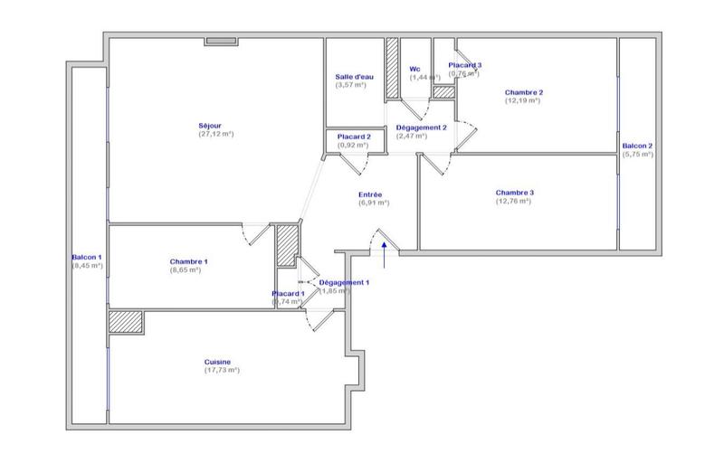 Appartement - 97 m² - 4 pièces