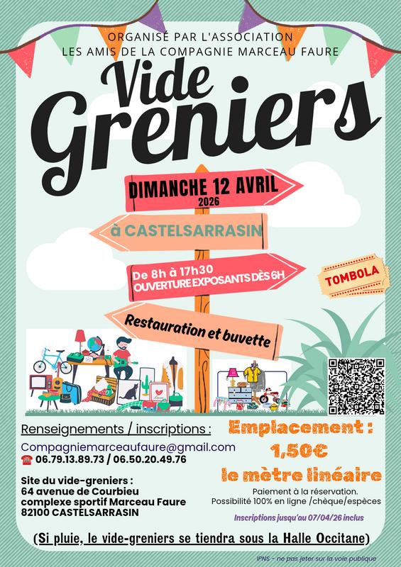 Vide-greniers de l'association les amis de la compagnie marceau faure