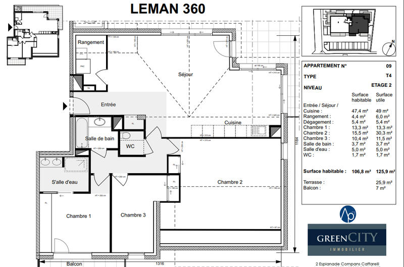 Appartement - 107 m² - 4 pièces
