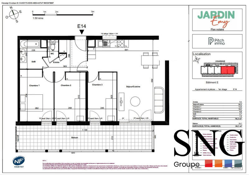 Appartement - 79 m² - 4 pièces