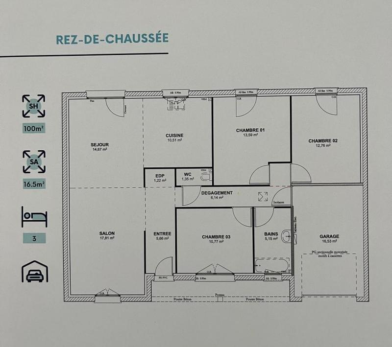 Maison - 100 m² - 5 pièces