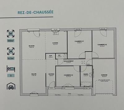 Maison - 100 m² - 5 pièces