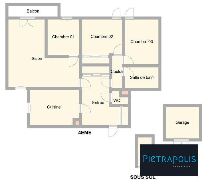 Appartement - 82 m² - 4 pièces