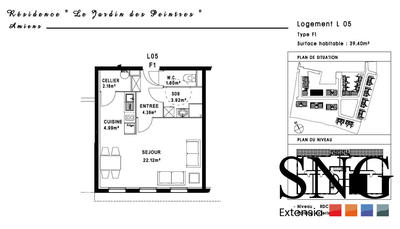 Appartement - 40 m² - 1 pièce