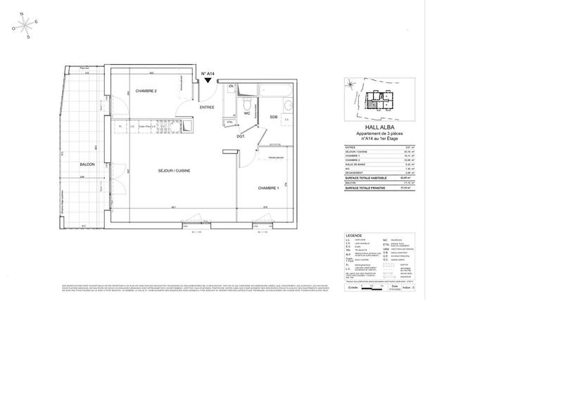 Appartement - 63 m² - 3 pièces