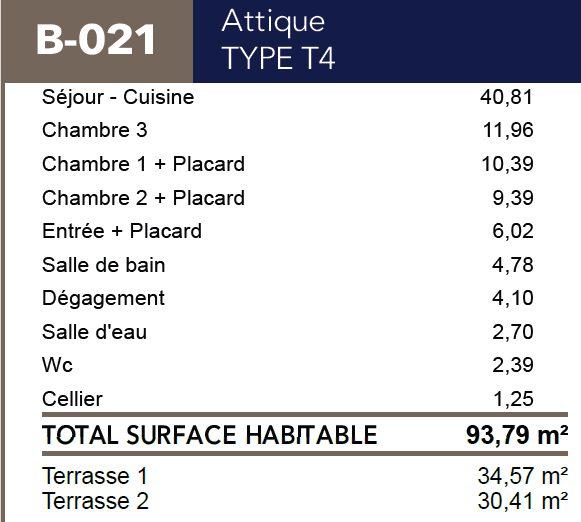 Appartement - 94 m² - 4 pièces