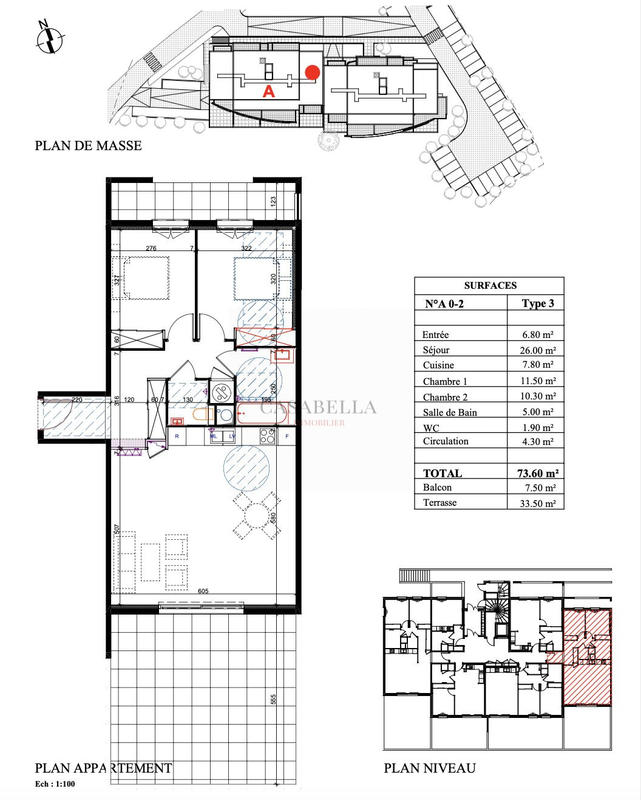 Appartement - 74 m² - 3 pièces