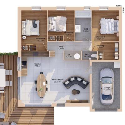 Maison - 84 m² - 5 pièces