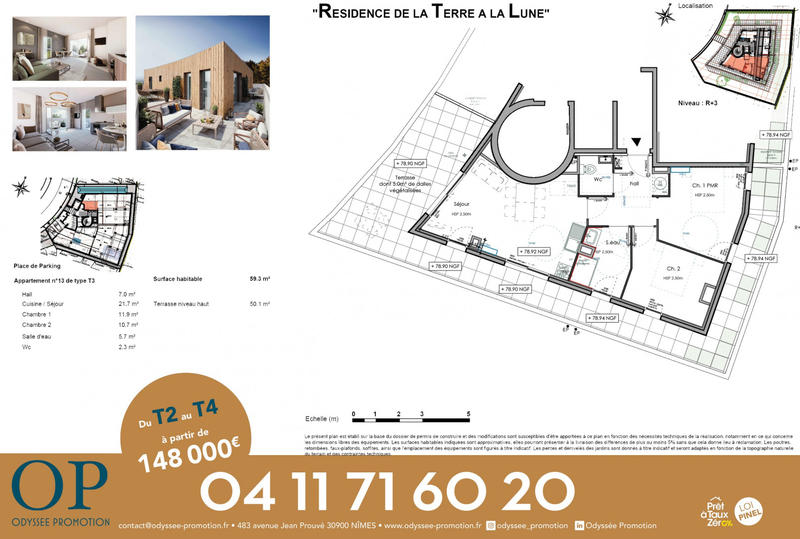 Appartement - 60 m² - 3 pièces