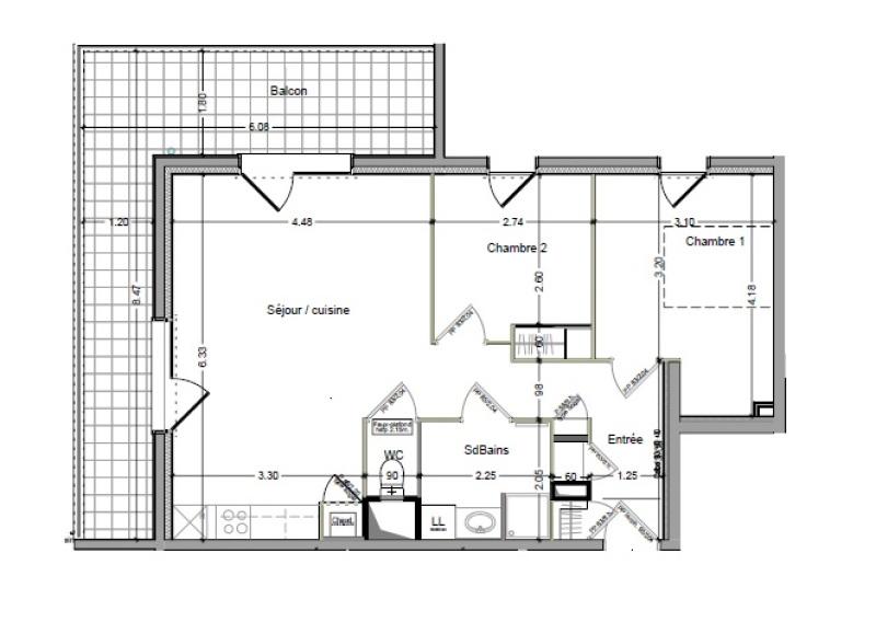 Appartement - 59 m² - 3 pièces