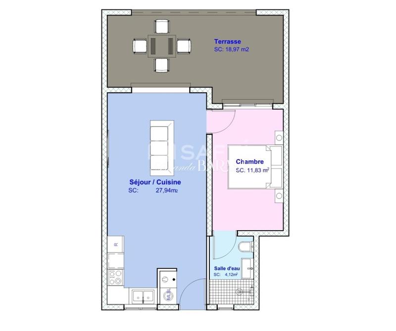 Appartement - 44 m² - 2 pièces