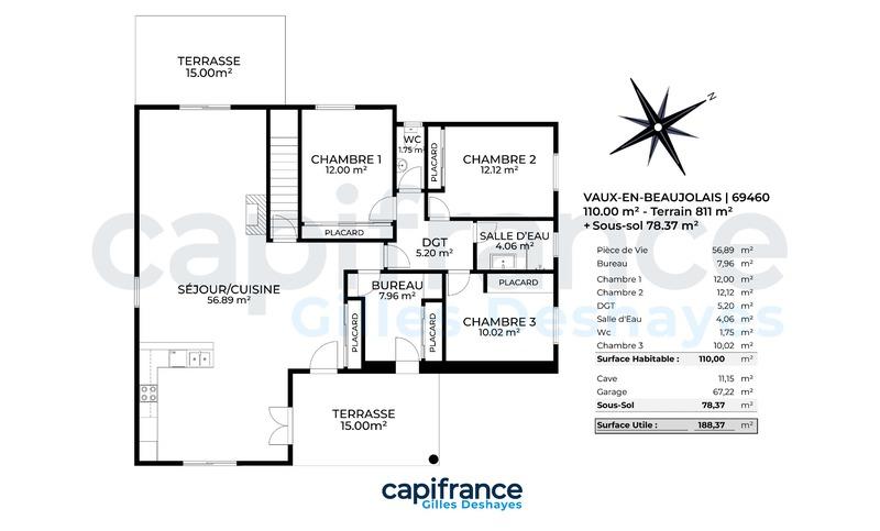 Maison - 110 m² - 5 pièces
