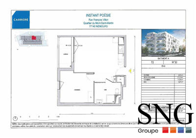 Appartement - 41 m² - 2 pièces