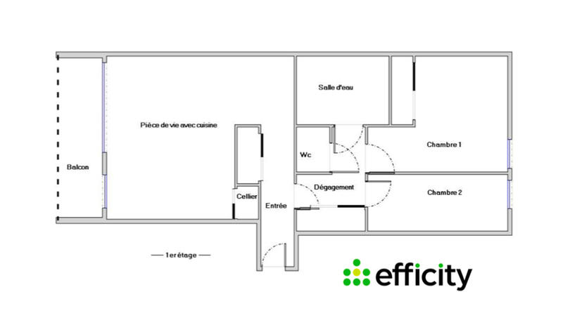 Appartement - 63 m² - 3 pièces