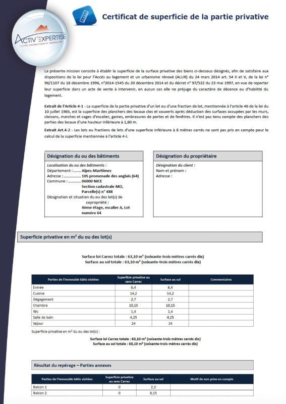 Appartement - 63 m² - 2 pièces