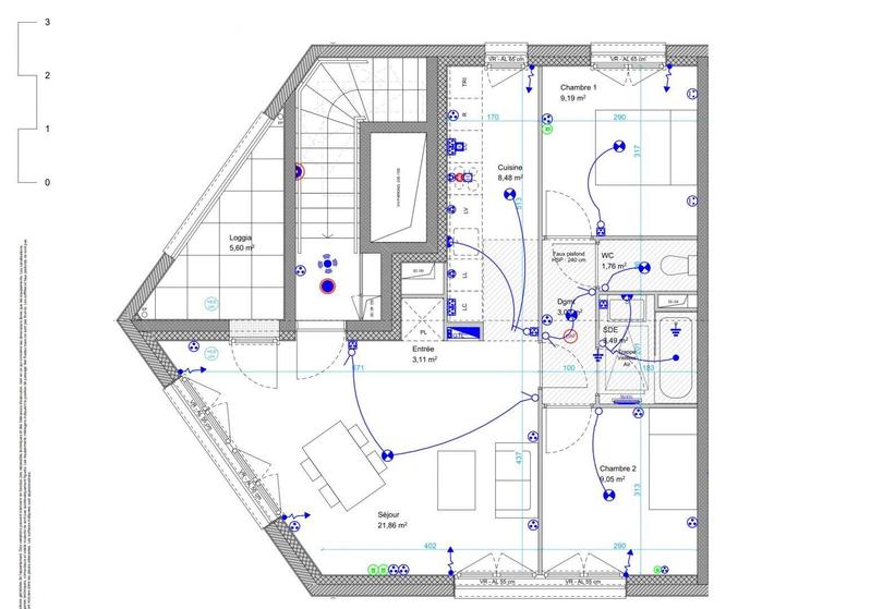 Appartement - 60 m² - 3 pièces