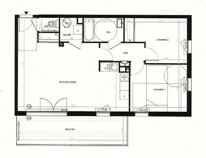 Appartement - 68 m² - 3 pièces