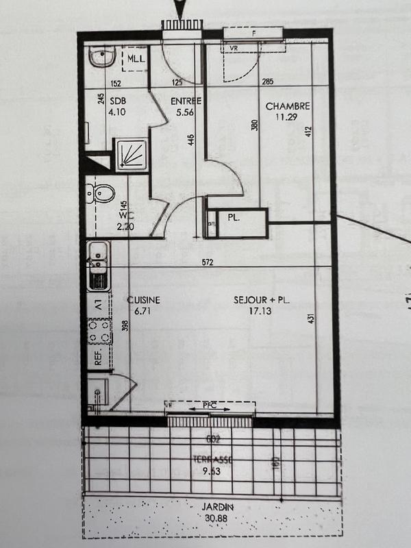 Appartement - 47 m² - 2 pièces