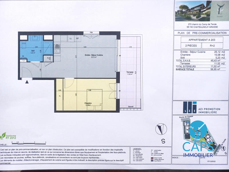 Appartement - 45 m² - 2 pièces