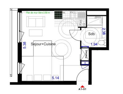 Appartement - 30 m² - 1 pièce