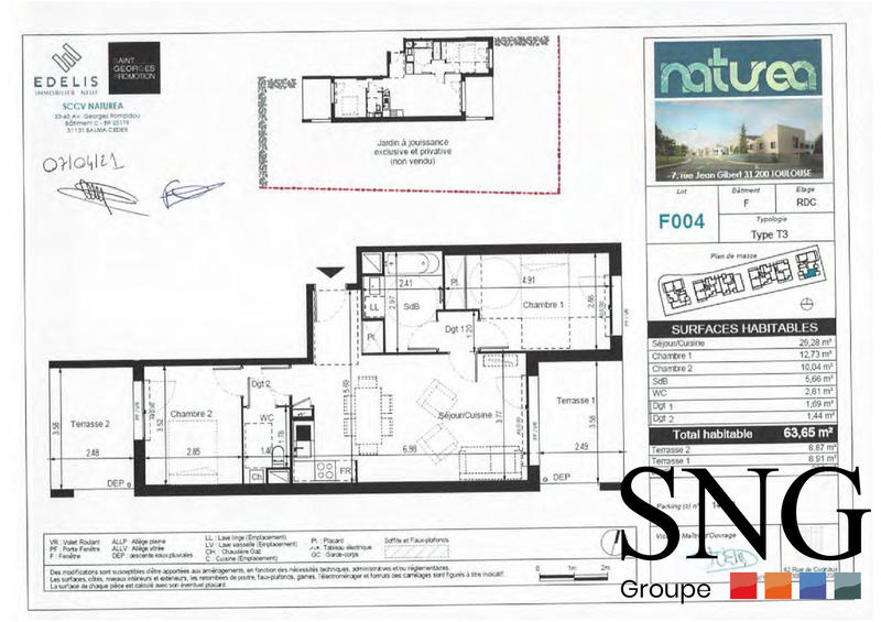 Appartement - 64 m² - 3 pièces