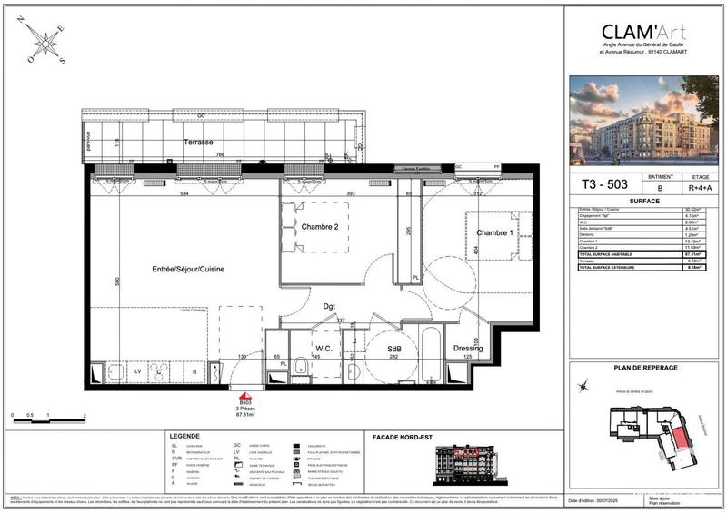 Appartement - 67 m² - 3 pièces