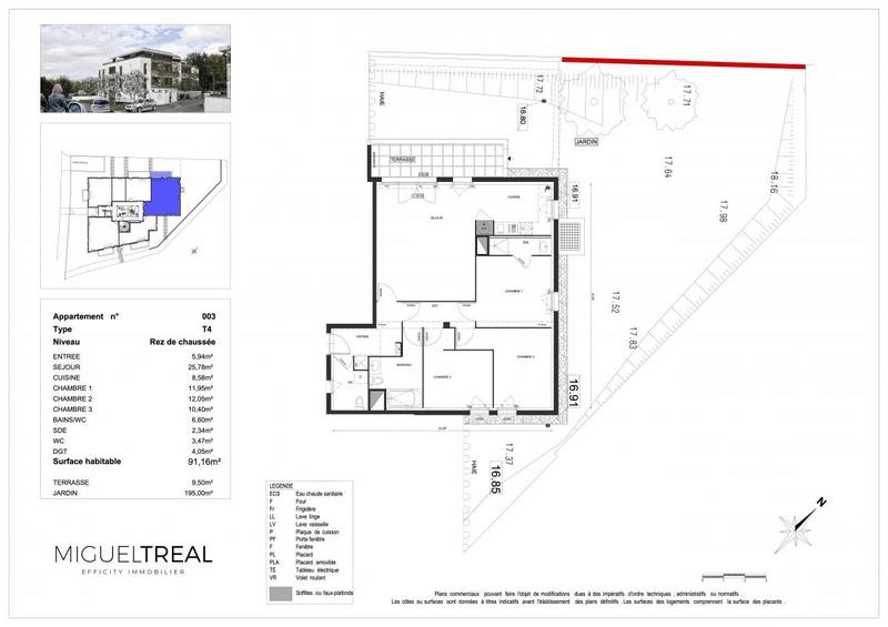 Appartement - 91 m² - 4 pièces