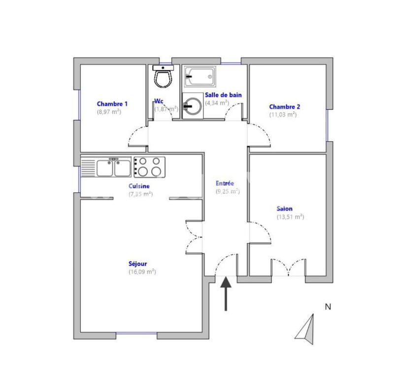 Maison - 73 m² - 4 pièces