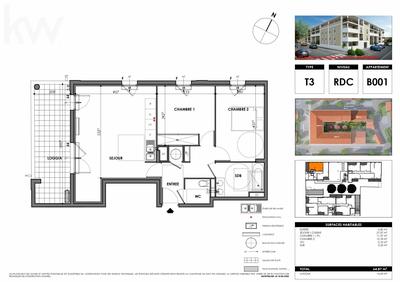 Appartement - 63 m² - 3 pièces