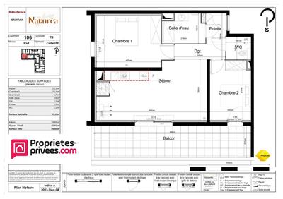 Appartement - 59 m² - 3 pièces
