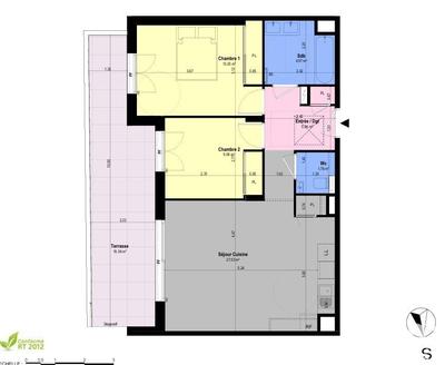 Appartement - 62 m² - 3 pièces