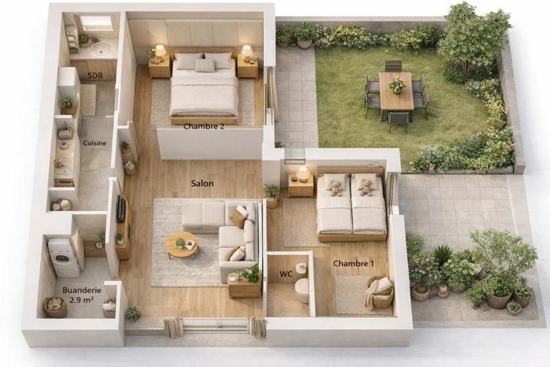 Appartement - 67 m² - 3 pièces