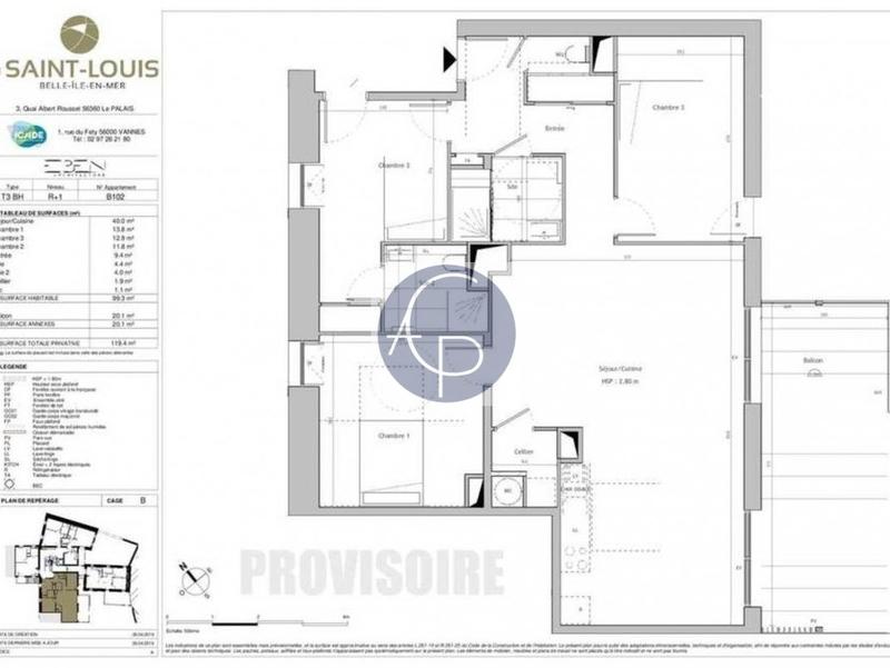 Appartement - 99 m² - 3 pièces