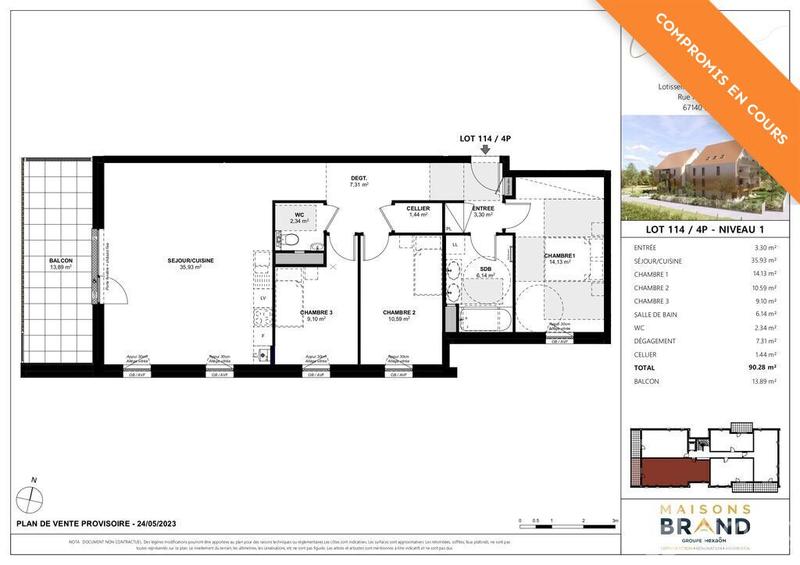 Appartement - 90 m² - 4 pièces