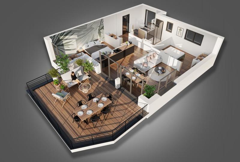 Appartement - 61 m² - 3 pièces