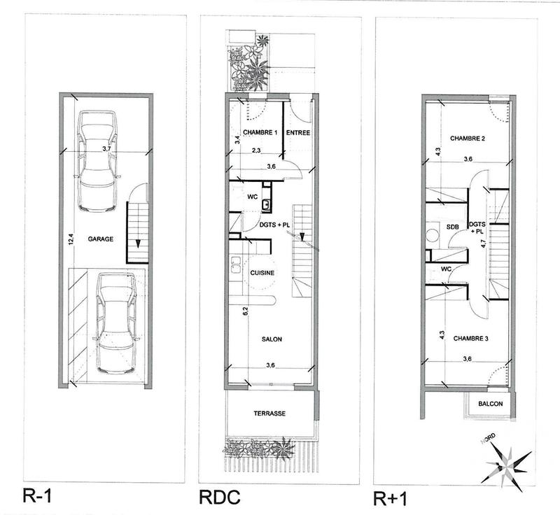 Maison de ville - 77 m² - 4 pièces