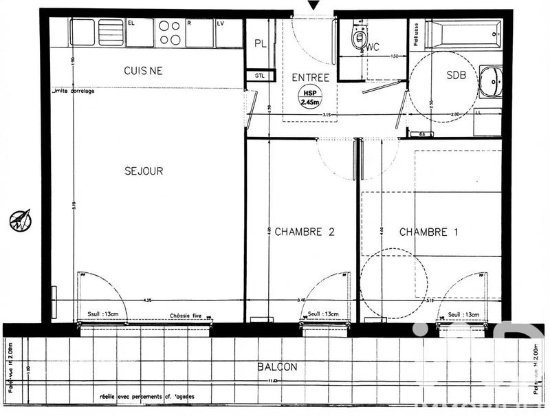 Appartement - 64 m² - 3 pièces