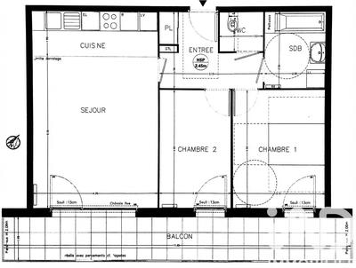 Appartement - 64 m² - 3 pièces