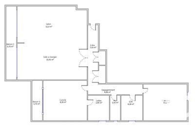 Appartement - 67 m² - 3 pièces