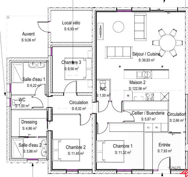 Maison - 122 m² - 4 pièces