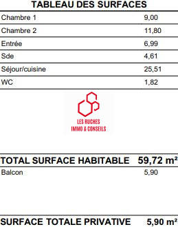 Appartement - 60 m² - 3 pièces