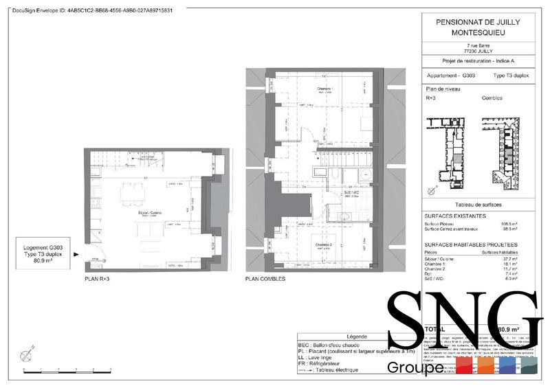 Duplex - 81 m² - 3 pièces