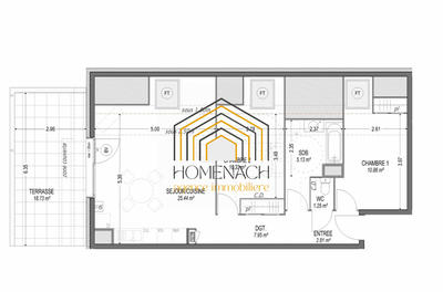 Appartement - 64 m² - 3 pièces