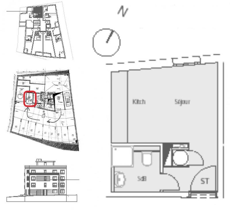 Studio - 16 m² - 1 pièce