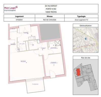 Appartement - 64 m² - 2 pièces