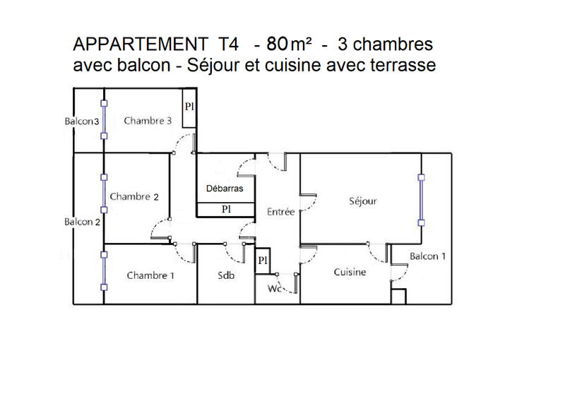 Appartement - 79 m² - 4 pièces