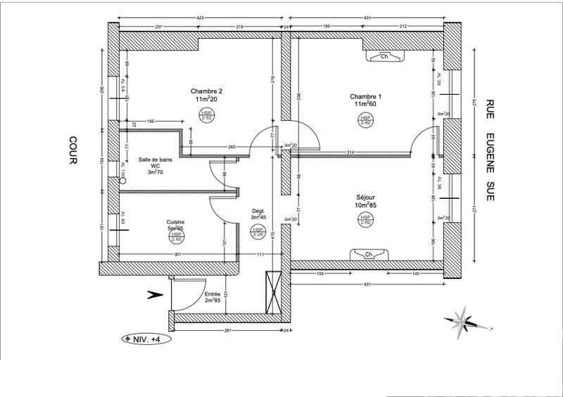 Appartement - 49 m² - 3 pièces